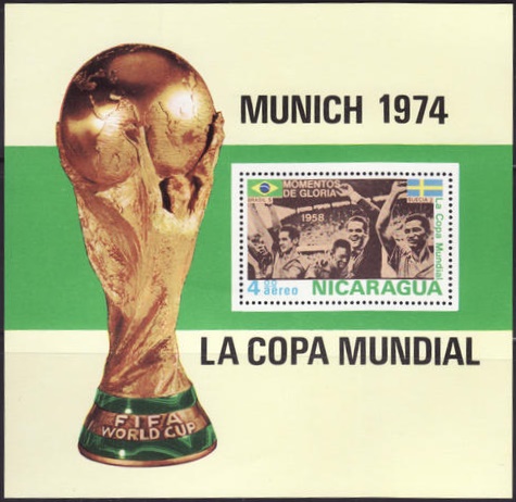 1974 World Cup Football (soccer) Championship Green Souvenir Sheet