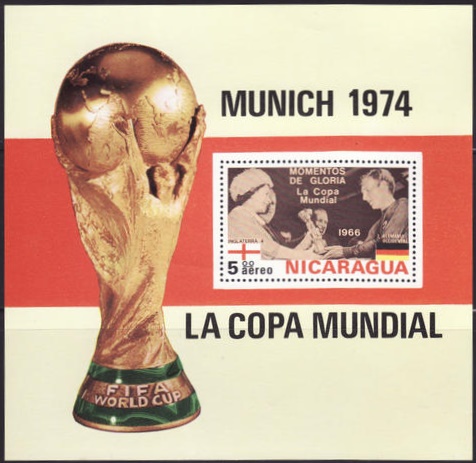 1974 World Cup Football (soccer) Championship Red Souvenir Sheet