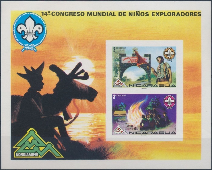 1975 NORDJAMB 75 World Scout Jamboree Imperforate Souvenir Sheet
