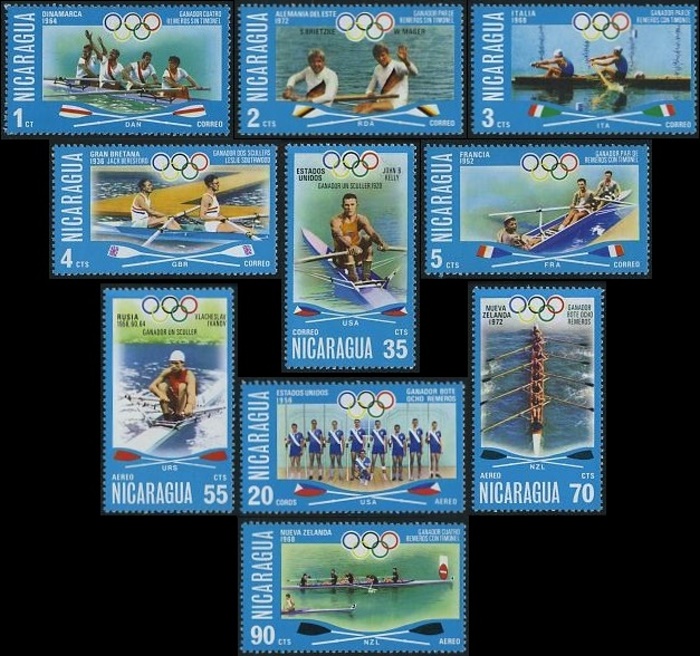 1976 Olympic Games, Gold Medal Winners in Rowing and Sculling Stamps
