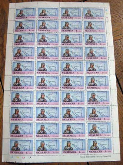1977 50th Anniversary of Lindbergh's Transatlantic Flight Stamp Pane with Format Logo Proving Format Produced this Stamp Issue