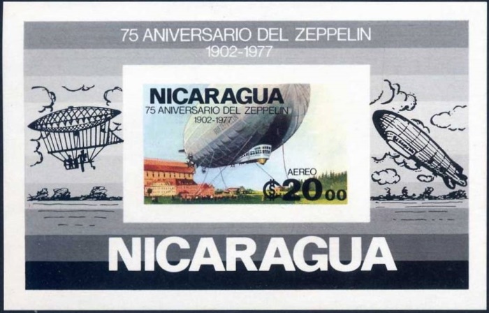 1977 75th Anniversary of the First Zeppelin Flight Imperforate Souvenir Sheet