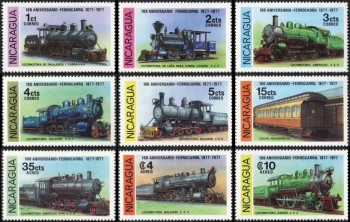 1978 Centenary of Nicaraguan Railroads Stamps