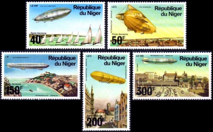 Niger 1976 75th Anniversary of the Zeppelin Stamps