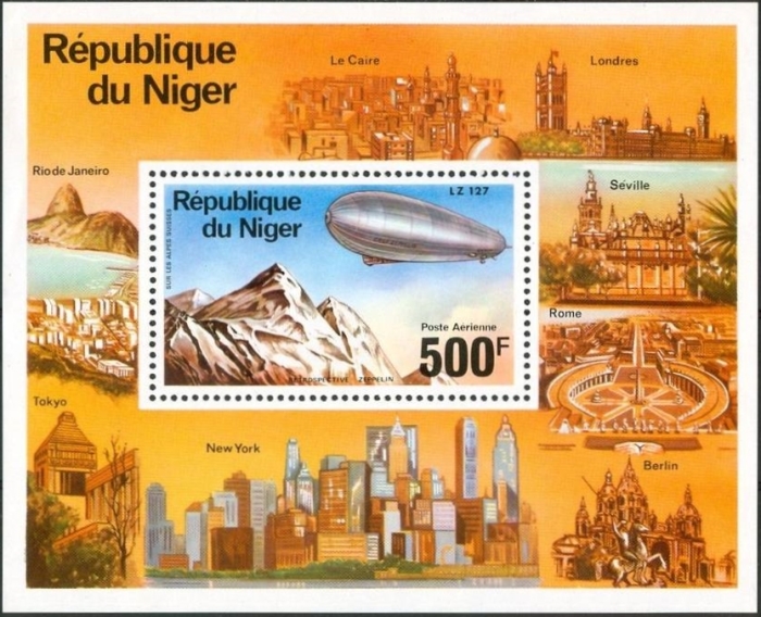 Niger 1976 75th Anniversary of the Zeppelin Souvenir Sheet