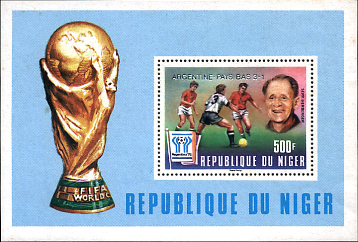 Niger 1978 World Cup Soccer Championship Winners Souvenir Sheet