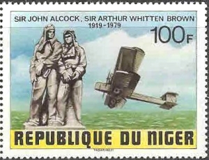 Niger 1979 60th Anniversary of the First Transatlantic Flight Stamps