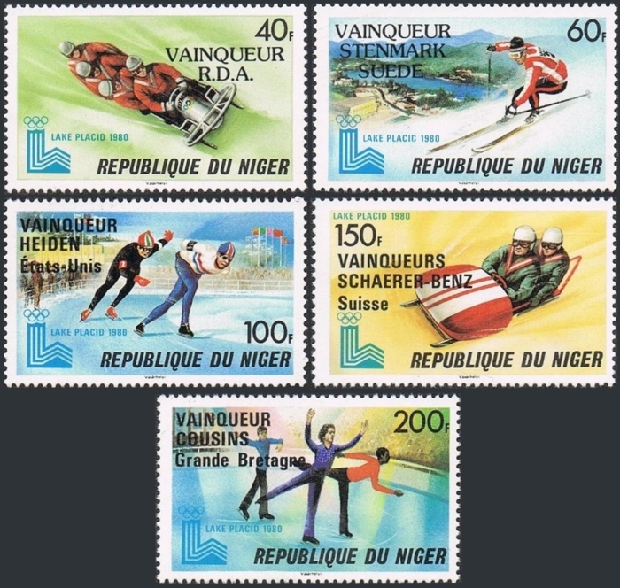 Niger 1980 Winter Olympic Games Winners Stamps