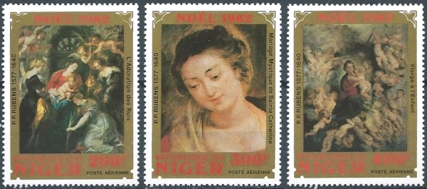 Niger 1982 Christmas, Rubens Paintings Stamps