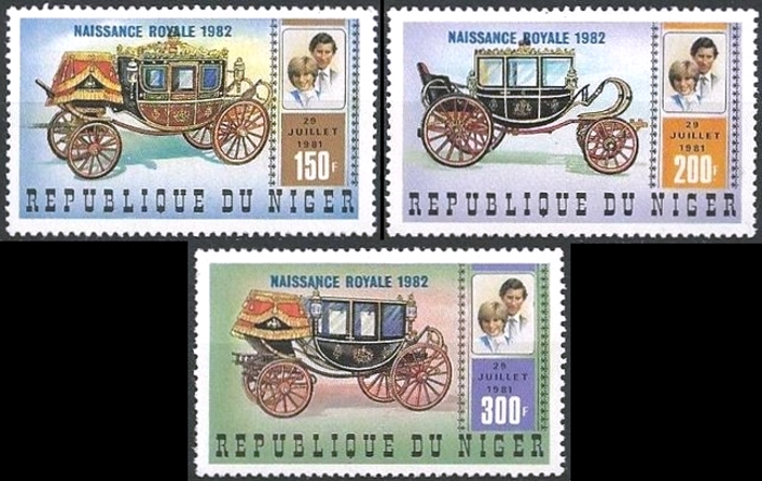Niger 1982 Royal Birth of Prince William Stamps