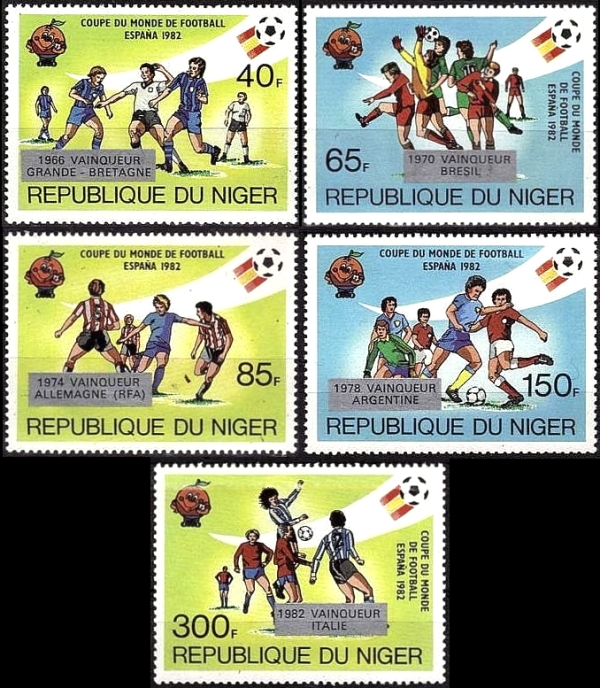 Niger 1982 World Cup Soccer Championship Winners Stamps
