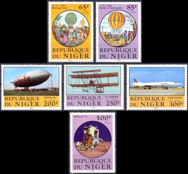 Niger 1983 Bicentenary of Manned Flight Stamps