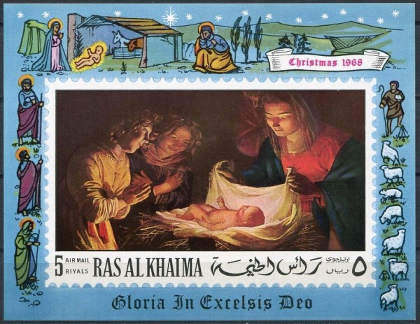 Ras al Khaima 1968 Christmas Souvenir Sheet