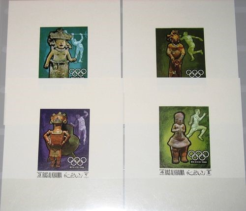 Ras al Khaima 1968 Olympic Games (Mexico 1st issue) Deluxe Sheetlets