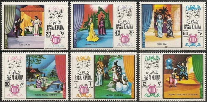 Ras al Khaima 1969 Famous Operas Stamps