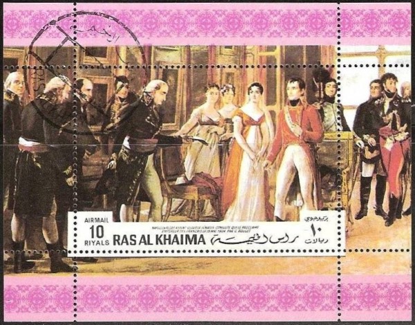 Ras al Khaima 1970 French History Napoleon Proclaimed Emperor Souvenir Sheet
