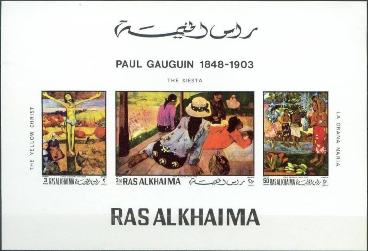 Ras al Khaima 1970 Paintings by Gauguin Deluxe Sheetlet