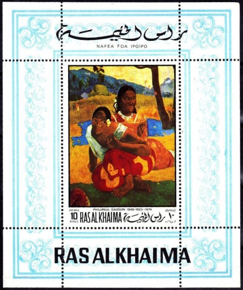 Ras al Khaima 1970 Paintings by Gauguin Souvenir Sheet
