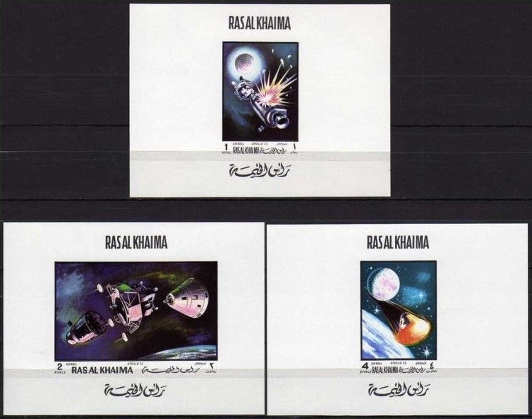Ras al Khaima 1970 Space Flights Apollo XIII Deluxe Sheetlet Set