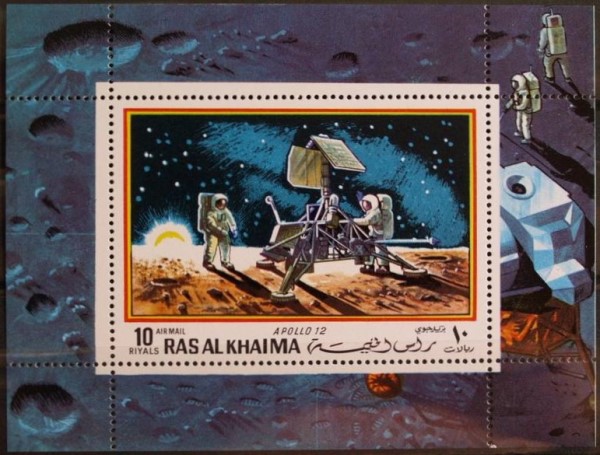Ras al Khaima 1970 Space Flights Exploring Surveyor 3 Souvenir Sheet