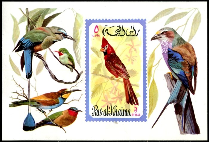 Ras al Khaima 1972 Birds Souvenir Sheet