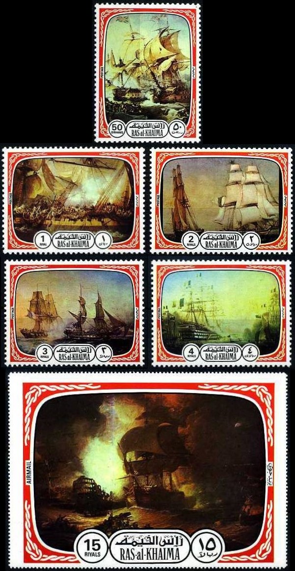 Ras al Khaima 1972 Napoleonic War at Sea Stamps
