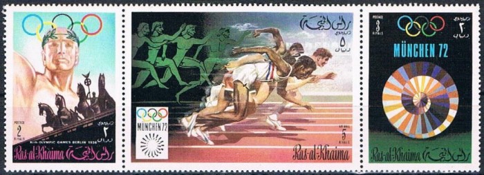 Ras al Khaima 1972 Olympic Games Advertising Posters Stamps
