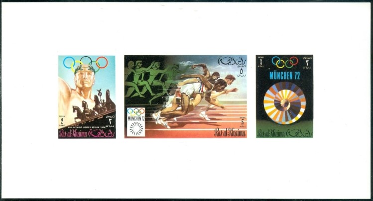 Ras al Khaima 1972 Olympic Games Advertising Posters Deluxe Sheetlet with White Background