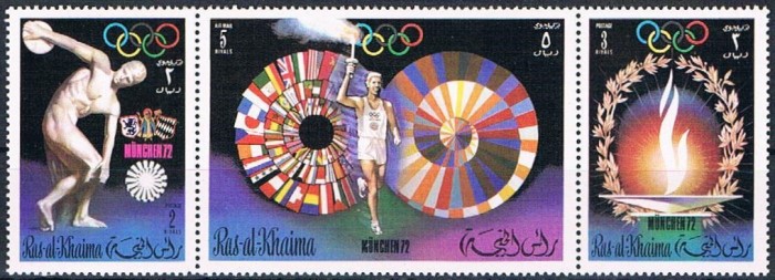 Ras al Khaima 1972 Olympic Games Symbols Stamps