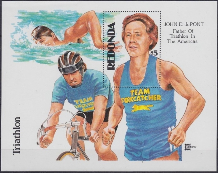Redonda 1987 CAPEX Triathlon Unissued Souvenir Sheet
