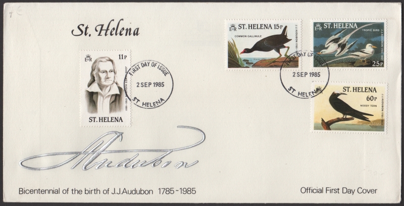 Saint Helena 1985 Audubons Birds Official First Day Cover