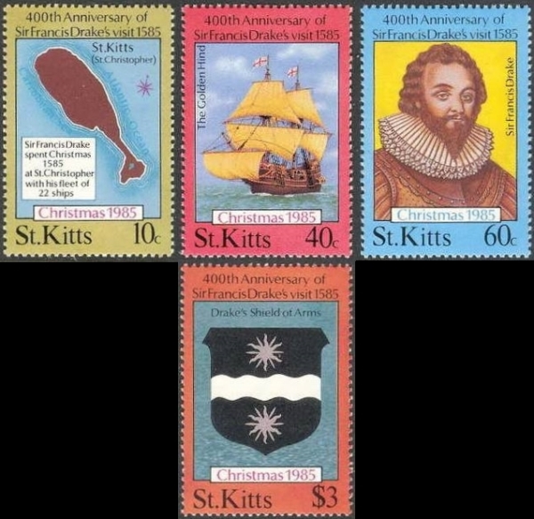 1985 Christmas, 400th Anniversary of Sir Francis Drake's Visit Stamps