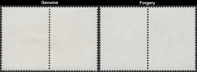 Saint Lucia 1984 British Monarchs Forgery and Original Gum Comparison of Full Stamp