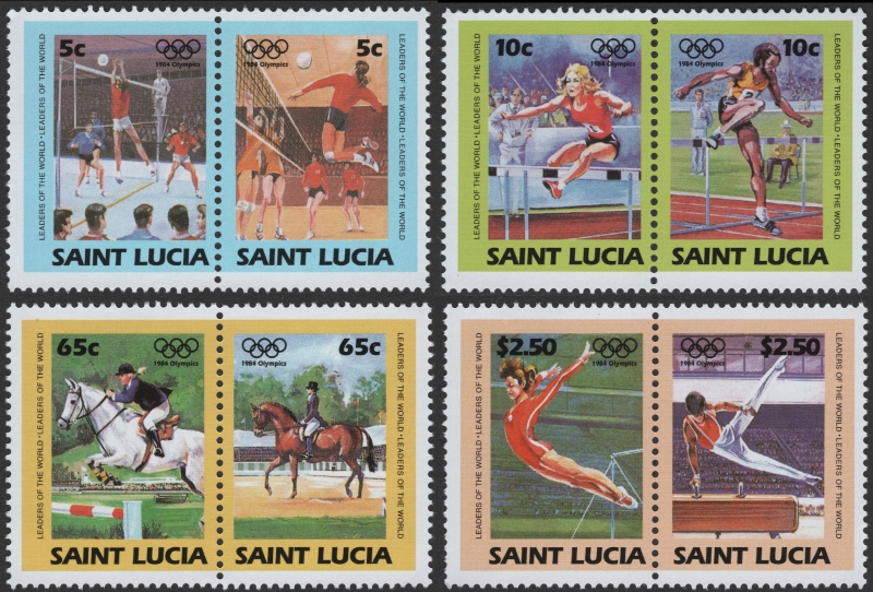 Saint Lucia 1984 Leaders of the World Summer Olympic Games Perforated Stamp Forgery Set
