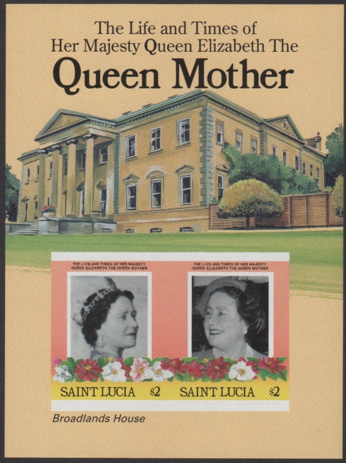 Saint Lucia 1985 Queen Elizabeth 85th Birthday Stamp Forgery Souvenir Sheet