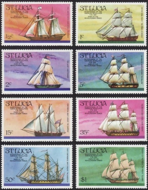 1976 American Revolution Ships Stamps