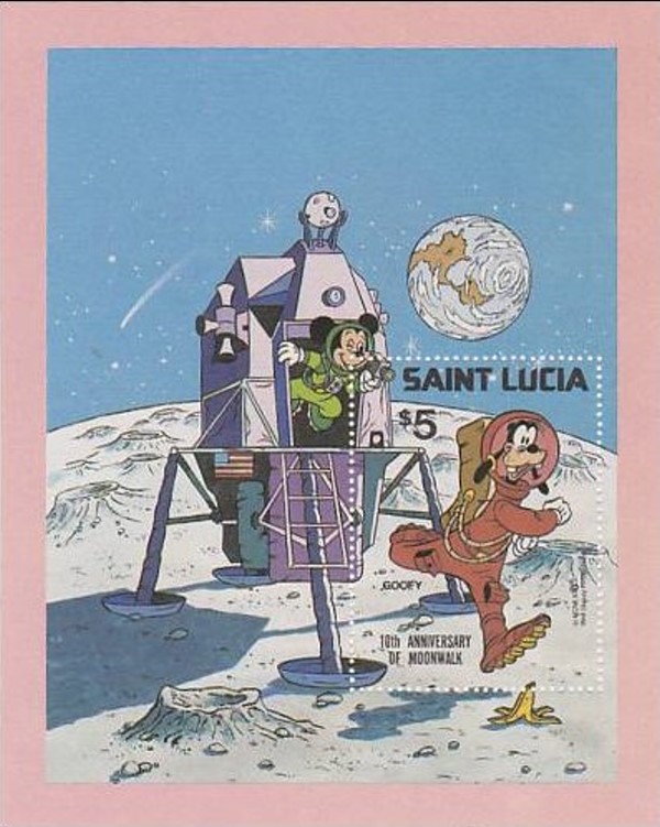 1980 Disney Moon Landing Souvenir Sheet