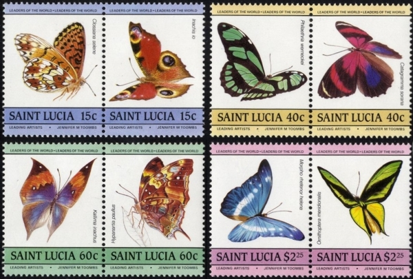 1985 Leaders of the World Butterflies Stamps