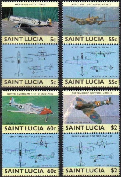1985 Leaders of the World Military Aircraft Stamps