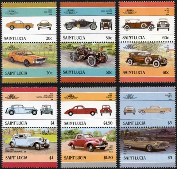 1986 Leaders of the World 4th Series Automobiles Stamps
