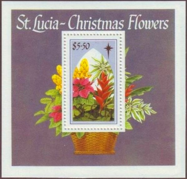 1988 Christmas Flowers Souvenir Sheet