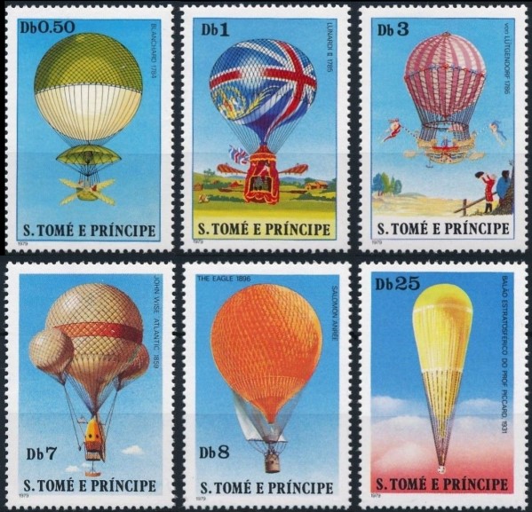1979 Saint Thomas and Prince Islands Hot Air Balloon Stamps