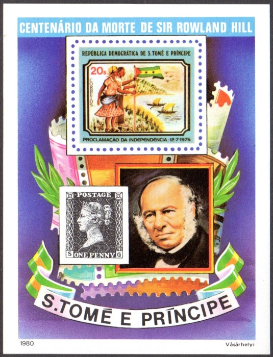 1980 Saint Thomas and Prince Islands Death Centenary of Sir Rowland Hill (2nd issue) Souvenir Sheet