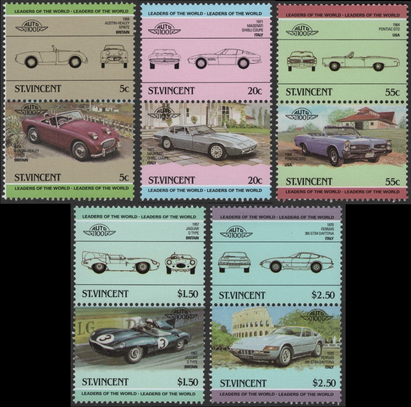 Saint Vincent 1984 Leaders of the World Automobiles 2nd Series Forgery Set