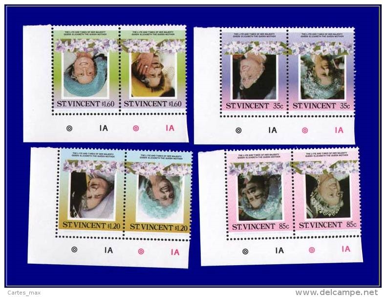 Saint Vincent 1985 85th Birthday of Queen Elizabeth Invert Forgery Stamp Corners