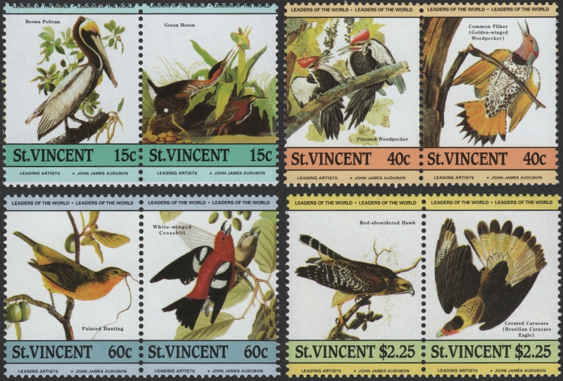 Saint Vincent 1985 Audubon Birds Stamp Forgery Set