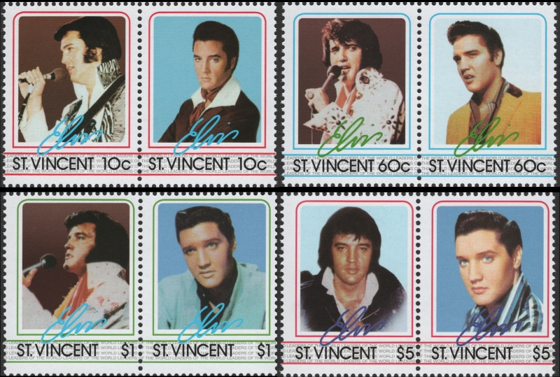 Saint Vincent 1985 Elvis Presley Stamp Forgery Set