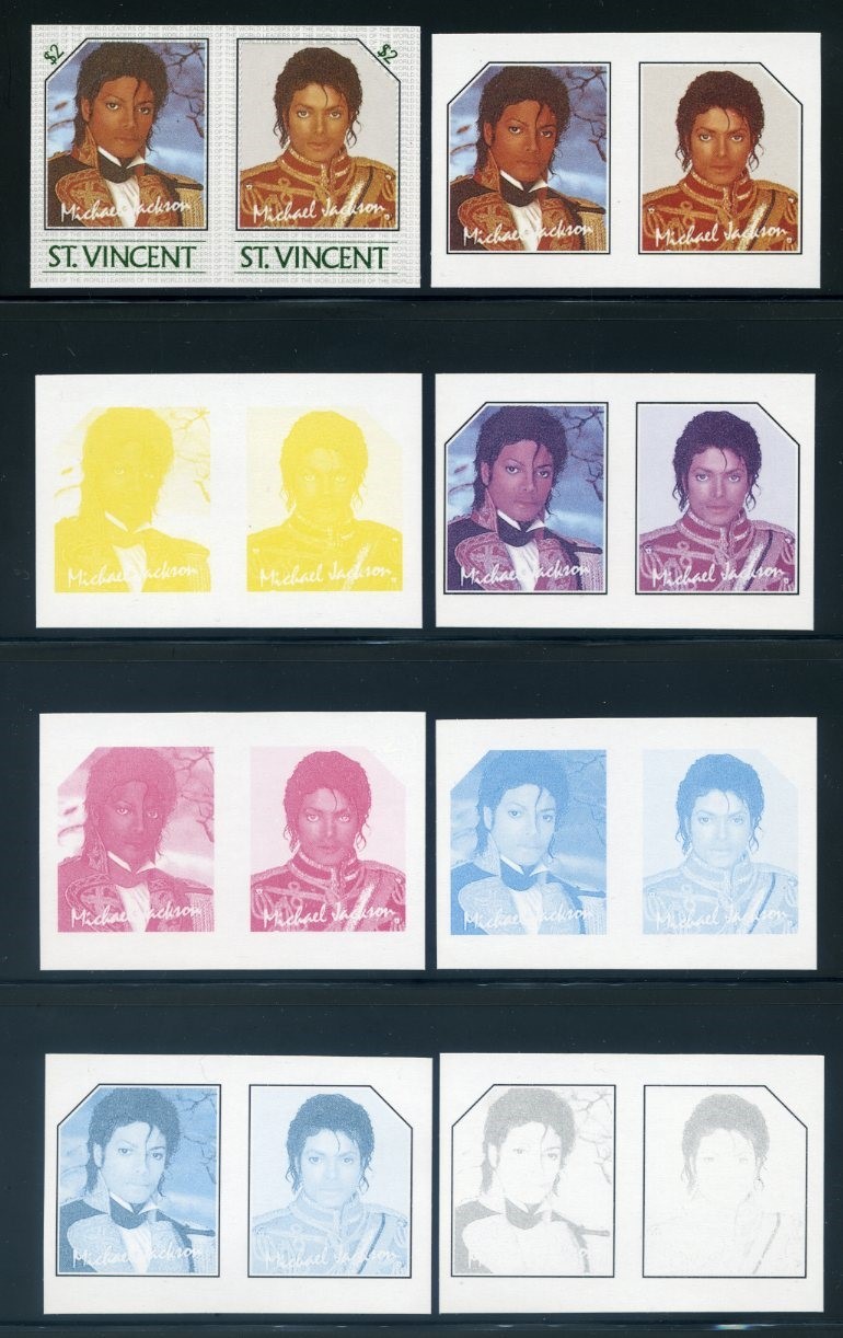 The Unauthorized Reprint Michael Jackson Scott 896 Progressive Color Proofs