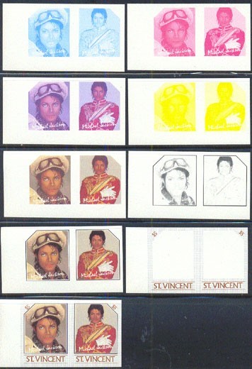 The Original Michael Jackson Scott 897 Progressive Color Proofs
