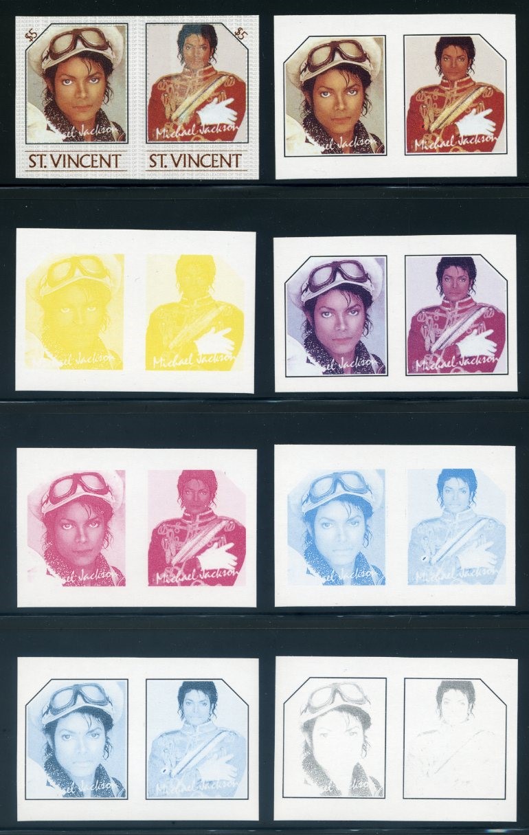 The Unauthorized Reprint Michael Jackson Scott 897 Progressive Color Proofs